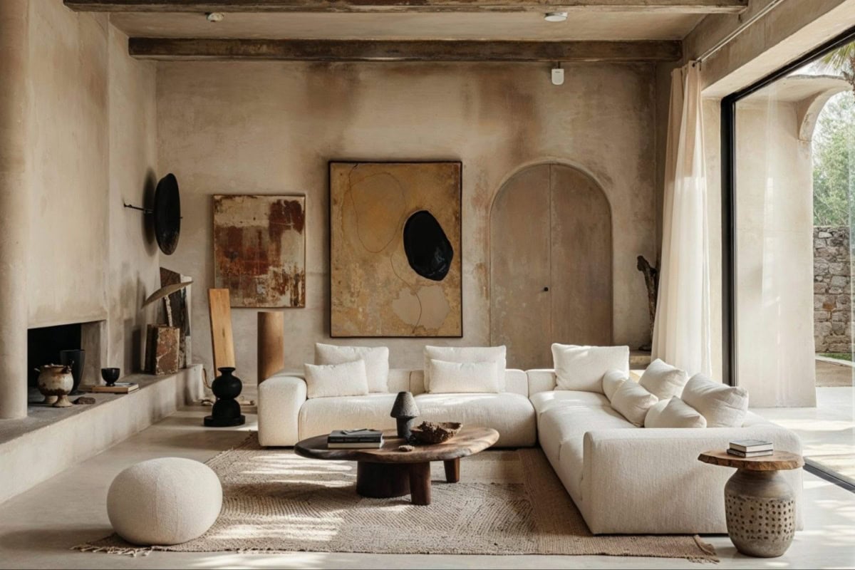 natural color living room,stone color