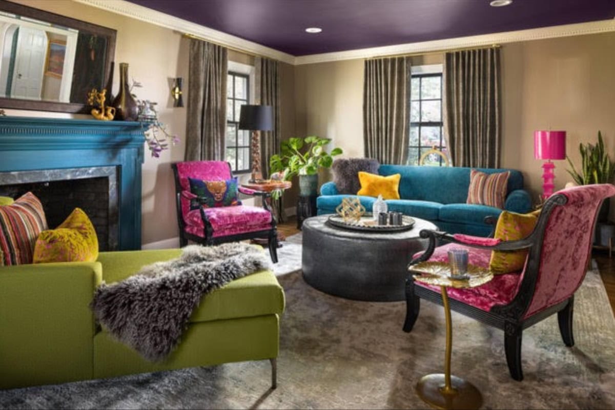 jewel-tone livingroom