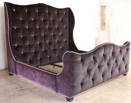 Custom Tufted Wingback Bed frame in Velvet