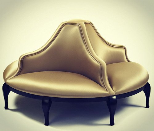 Silk Bourne settee belle  tuffet