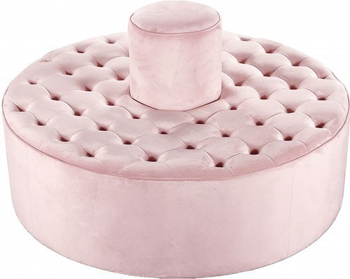 Blush pink velvet round chair sofa banquette