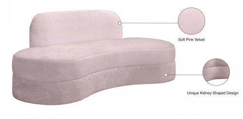 Kidney bean shaped velvet sofa