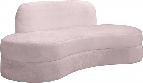 Kidney bean shaped velvet sofa