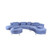 Designer Curved Sectional Sofa – 2 Piece Set in Passion Suade Sea color