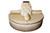 Celebrity Furnishings - 54" Round Beige Microfiber Blend Wood Settee Sofa - Perfect for Bedroom, Living Room, Reading Nook - Stylish Circular Seating Option - Customize Colors Available