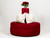 48" Diameter Red Passion Suade Borne Settee Sofa