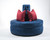 Celebrity Furnishings - 48" Round Royal Blue Passion Suede Tufted Cone Circle Settee Sofa - Modern Luxurious Hollywood Regency Style Seating for Elegant Living Rooms, Lounges & Salons