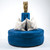 Celebrity Furnishings - 48" Round Royal Blue Passion Suede Tufted Cone Circle Settee Sofa - Modern Luxurious Hollywood Regency Style Seating for Elegant Living Rooms, Lounges & Salons