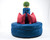 Celebrity Furnishings - 48" Round Royal Blue Passion Suede Tufted Cone Circle Settee Sofa - Modern Luxurious Hollywood Regency Style Seating for Elegant Living Rooms, Lounges & Salons