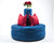 Celebrity Furnishings - 48" Round Royal Blue Passion Suede Tufted Cone Circle Settee Sofa - Modern Luxurious Hollywood Regency Style Seating for Elegant Living Rooms, Lounges & Salons