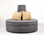 Celebrity Furnishings - 54" Round Grey Chenille Banquette Settee Lobby Sofa - Modern Luxurious Hollywood Regency Style Seating for Elegant Living Rooms, Lounges, & Salons