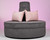 Celebrity Furnishings - 54" Round Grey Chenille Banquette Settee Lobby Sofa - Modern Luxurious Hollywood Regency Style Seating for Elegant Living Rooms, Lounges, & Salons