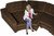Large four piece circular sectional sofa