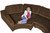 Large four piece circular sectional sofa