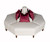 Tete a tete octagon shape settee banquette sofa in linen type fabric
