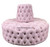Round tufted bench blush pink