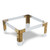 Square Acrylic Golden Glass Table