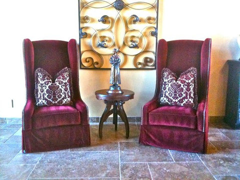 Tall wing chair
