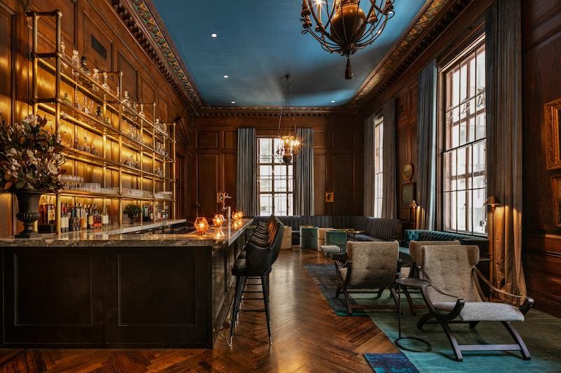 The biggest secret of the Speakeasy at 63 Wall Street is where the furnishings are from.